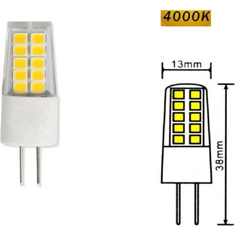TrAdE Shop Traesio - Lampadina G4 Led Smd 2,5 Watt 12v Luce Fredda 6500k Calda 3000k Naturale 4000k - -Bianco Naturale      -