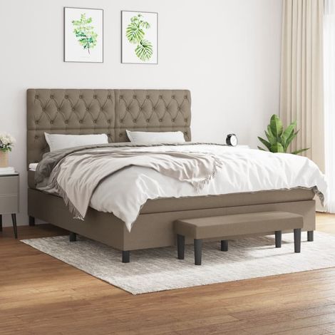 Lit à sommier tapissier et matelas confortable pour Lit adulte,,Ensemble Sommier + Matelas Taupe 160x200 cm Tissu -BV77313 (1/5)
