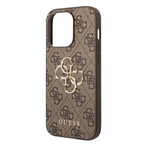 GUESS Hard Cover 4G Big Metal Logo Brown, für Apple iPhone 15 Pro Max, GUHCP15X4GMGBR