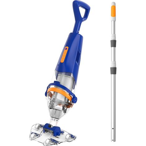 Wireless Pool Vacuum Cleaner with Remote Switch, Telescopic Pole 1.8 m, 75 Min Autonomy, Suction 18 GPM, Pool Cleaner for Above Ground Pools, Spa and Jacu (Blue) (1/5)