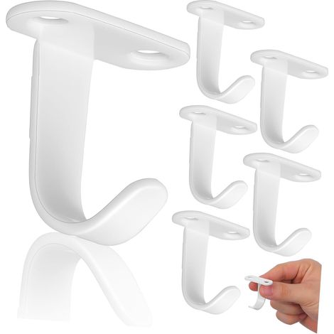 6 crochets plafond - fer - blanc - pour suspension et maison (1/5)