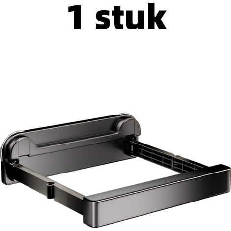 1 pièce étagère de rangement étagère ventouse fixation murale sans perçage adapté pour ranger accessoires au pied du lit et lavabo dans la salle de bain 26 sur 24,5 sur 7,5 cm couleur grise (1/5)