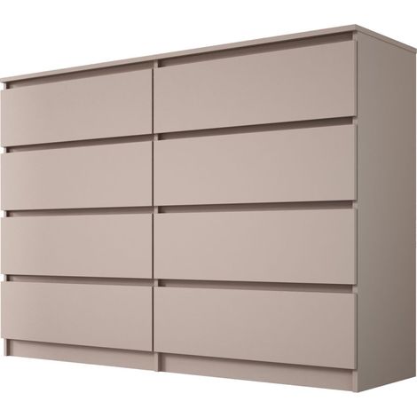 Commode 8 tiroirs, caramel, 139 x 39 x 101 cm (1/5)