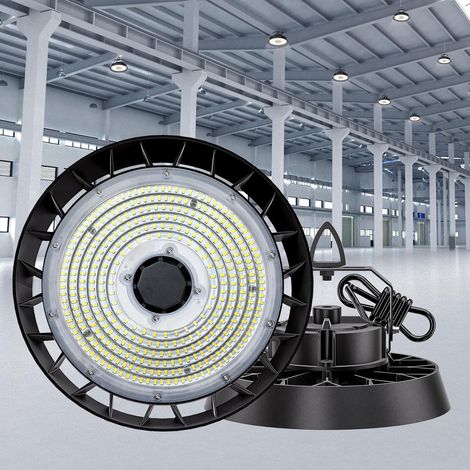 Antenlicht-Luminaire LED industriel UFO 150W 22500LM 5000K,IP65,Lentille 120°,170LM/W,Highbay Spot pour Entrepôt Atelier Usine Hall Industriel-Noir[Classe B] (1/5)