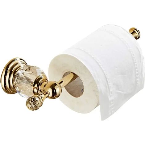 Porte-papier toilette en cristal doré, accessoire de salle de bain moderne, support mural en alliage de zinc. (1/5)