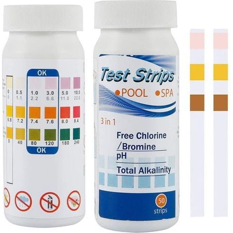 Packung mit 00 3-in-1-Teststreifen für Spa und Pool von DEBUNS (1/5)
