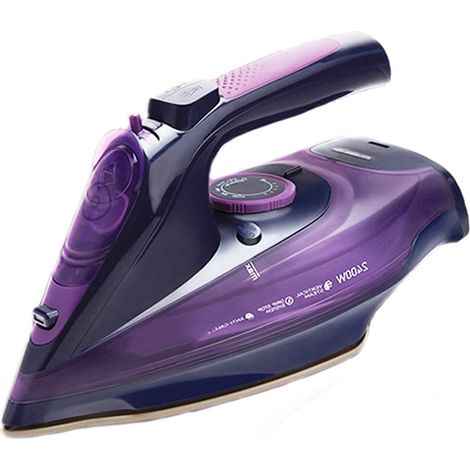 Fer à Repasser sans Fil avec Station de Charge, jusqu'à 2400W & 35 g/min de Vapeur Continue, Réglage Températur, Semelle Céramique, Repassage Vertical-Violet (1/4)