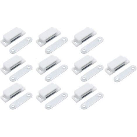 Loqueteau pour meubleLot de 10 boutons-pression magnétiques pour armoire à aspiration magnétique - Fermeture magnétique forte - Aspiration à porte unique (1/5)