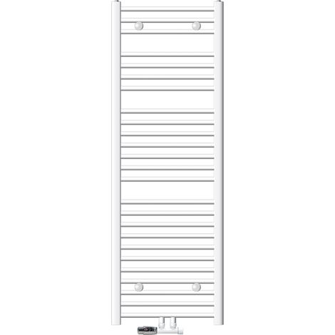 ECD Germany Radiatore Scaldasalviette Radiatore da Bagno Bianco Dritto con Attacco Centrale 500 x 1500 mm Radiatore Termoarredo con Termostato e Set di Collegamento a Parete Portasciugamani (1/5)