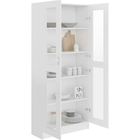 Armoire à vitrine Blanc 82,5x30,5x185,5 (1/5)