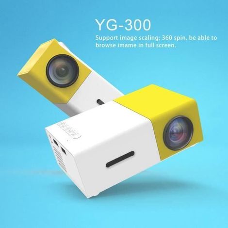 Filiyano – projecteur KING YG300 Full – Mini projecteur KING YG300 Full HD 1080p pour home cinéma, projecteur LED jaune, prise européenne (1/4)