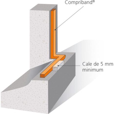 Tramico – Joint adhésif Compriband TRS PC 15 mm – Étanchéité à l'eau jusqu'à 600 Pa – Pour menuiseries extérieures et joints de façade – Longueur 4,3 m