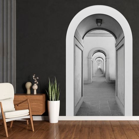 Stickers Trompe l'oeil Arche - Voute - Couloir Arches - 60 x 100 cm (1/3)
