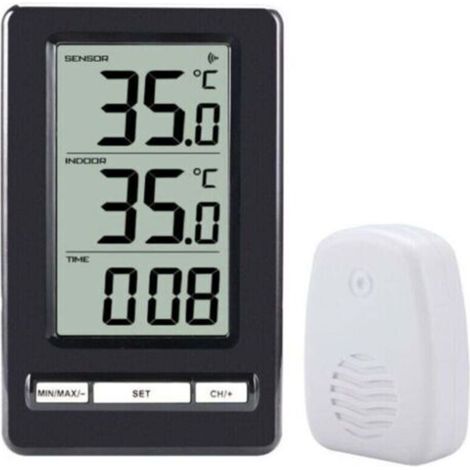 Thermomètre Intérieur et Extérieur, Thermomètre sans Fil Numérique avec Capteurs Sonde, HD Écran LCD Détecteur de Température, Mémoire de Min/Max, ℃/℉ (1/4)