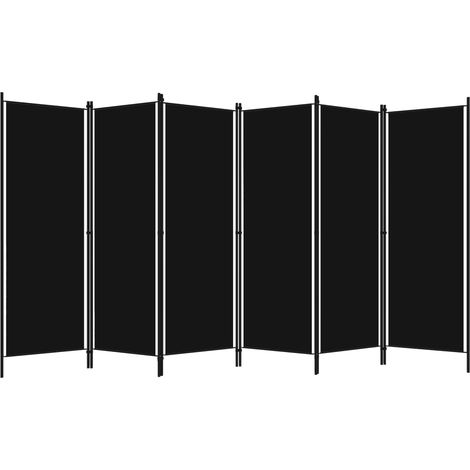 Paravent Cloison de séparation 6 panneaux, Pour Jardin, Balcon, Terrasse Noir 300x180 cm OIB2109E