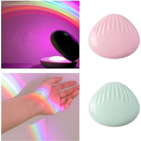 Lampe de projection arc-en-ciel coquillage, mini veilleuse portable rechargeable USB, utilisée pour prendre des photos (1/2)