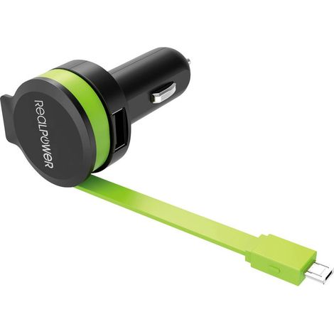 RealPower 257635 Station de charge USB USB noir, vert pour voiture Y737522 (1/4)