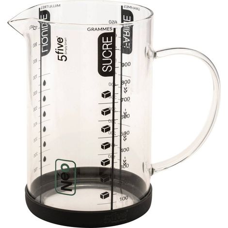 Verre doseur en borosilicate de 1 L avec graduation précise - Silitop, livraison gratuite (1/3)