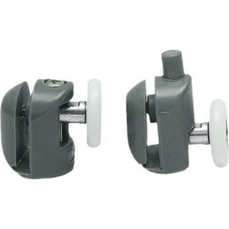 Roulettes de porte de douche de 23 mm, roulettes de porte de douche en acier inoxydable, roulettes pour cabine de douche, roulettes pour porte de salle de bain (4 en haut et 4 en bas)