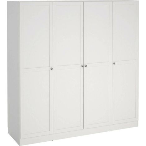 Dmora - Gran Armario Monique, Muebles de dormitorio, Vestidor, Armario de ropa, 196x62 h200 cm, Blanco