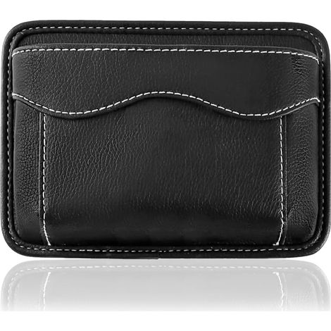 Organisateur de voiture en similicuir, étanche, auto-adhésif pour téléphone, clés et documents (Noir). (1/5)