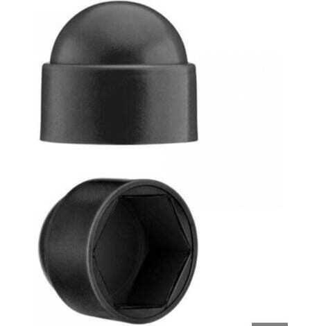 Cache-écrous M10 pour clé de 17 Noir 100 pcs