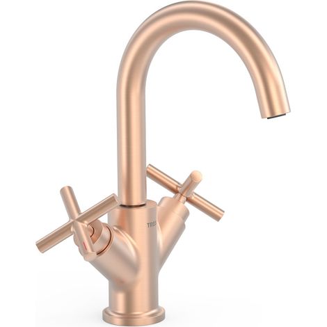 TRES 28310301OPM MONT BLANC Grifo Bimando Para Lavabo Oro Rosa Mate - ref: 28310301OPM