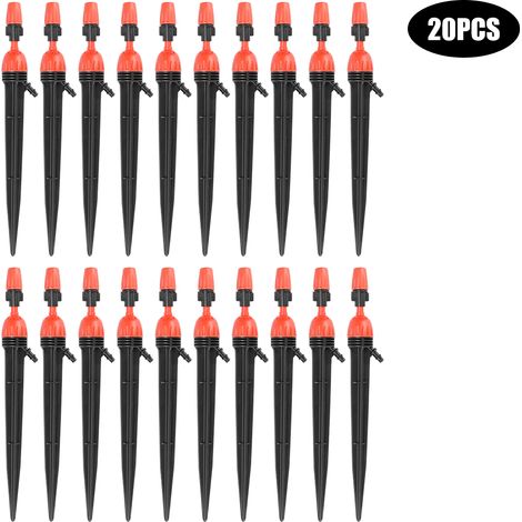 Lot de 20 Micro-asperseurs Ajustables en POM pour Arrosage Goutte-à-Goutte Jardin Pelouse Balcon Débit Réglable 0-140L/H (1/5)