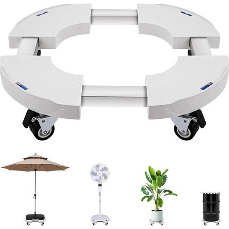 Support Roulette Porte Plante a roulettes Réglable 38-50cm pour Pot de Fleur, Plante, Pied de Parasol, Plateau Roulant pour Intérieur à Extérieur, Capacité de Charge 200 kg (1/5)
