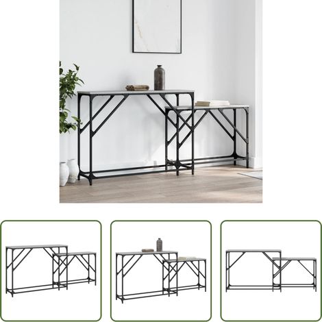 Bois d'ingénierie - Tables console gigognes 2 pcs sonoma gris bois d'ingénierie (1/5)