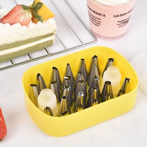 Ensemble de 27 douilles à pâtisserie en acier inoxydable pour la décoration de gâteaux et cupcakes. (1/5)
