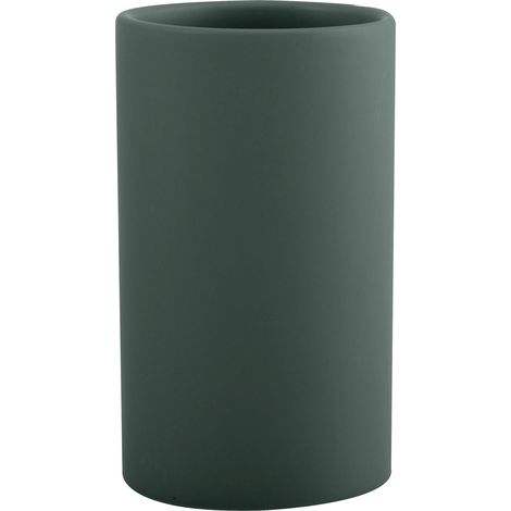 Porte-Brosse à Dents en céramique - Tube de 7 x 11,5 cm - Vert foncé Mat