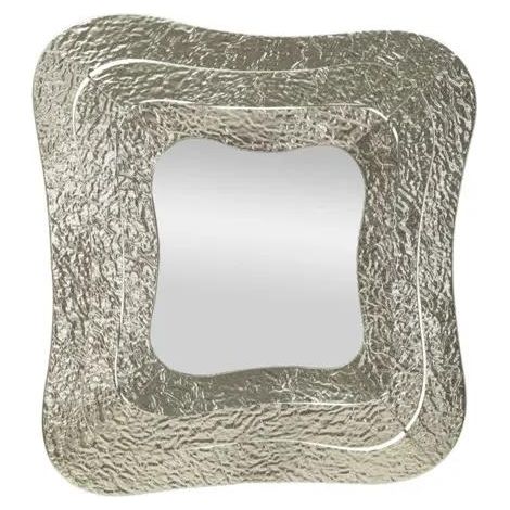 Espejo mural Mauro Ferretti Aury plateado 74x79 cm metal