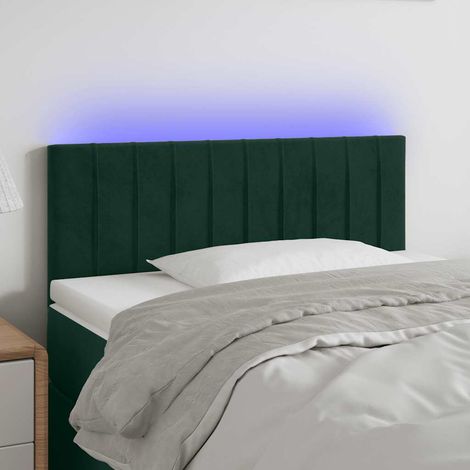 LED Kopfteil Dunkelgrün 80x5x78/88 cm Samt