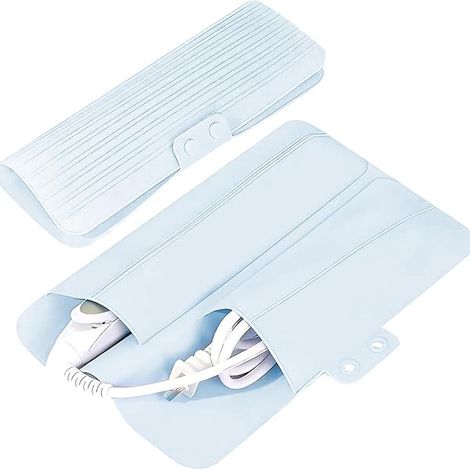 Sac et tapis résistants à la chaleur pour fer à lisser et fer à boucler, tapis de protection pliable et sac de rangement pour les voyages et à la maison (1/5)