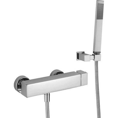 Paffoni Level Serie externe Brausebatterie mit Handbrause LEC168DCR  Verchromt - Messing