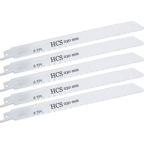 5 Säbelsägeblätter 230mm Holz Kunststoff Säbelsägen Sägeblätter 6 TPI HCS (1/2)