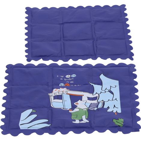 Tapis rafraîchissant propre et hygiénique, respirant, coussin de siège rafraîchissant à motif dessin animé pour l'été, maison, dortoir, bleu marine (1/5)