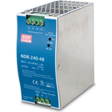 PLANET PWR-240-48 unidad de fuente de alimentación 240 W Azul, Gris