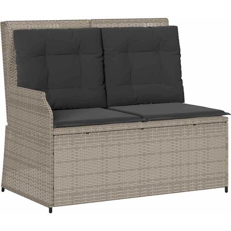 Banc de jardin,Banquette de jardin,Chaise avec coussin Gris clair Poly rotin CFW73006 (1/5)