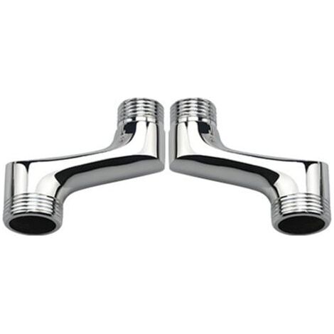 Shower Elbow Fitting, Brass Angle Reducer, Adjustable Swivel Arm, Wall Mount Elbow Fitting, 1/2" to 3/4" Offset Fitting, Chrome (1/2)