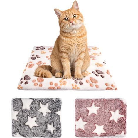3 Pièces Lit en Peluche pour Petits Animaux,Chaud Doux Polaire Lit Lapin,Hamster Tapis de Lits,Lavable à l'eau,Tapis Lapin,pour Petit Animal,Lapins,Cochon d'Inde,Écureuil (2 Tailles) (1/5)