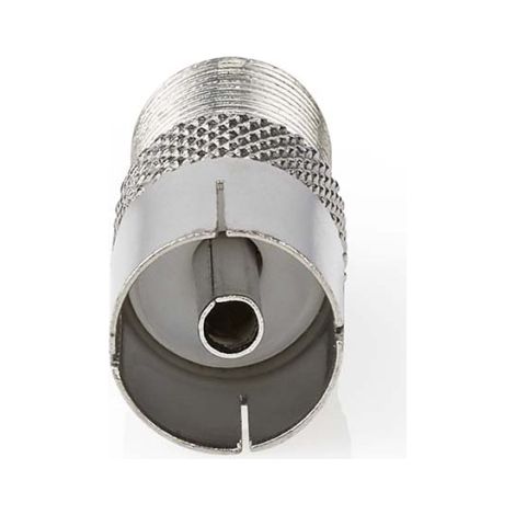 Nedis satelliten und antennenadapter f buchse iec coax buchse vernickelt 75 ohm gerade metall silber 1 stuck box (1/5)