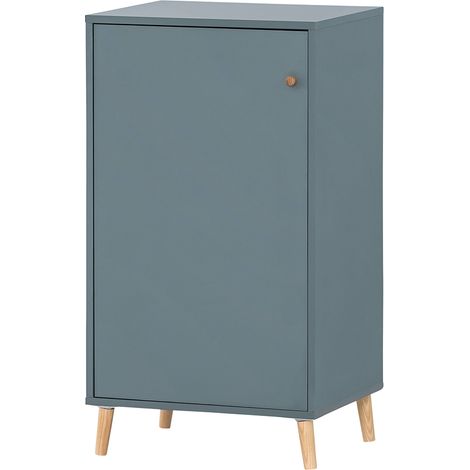 Büro Unterschrank SISAK-80 mit Massivholzfüßen in blau, B/H/T: ca. 50,9/92,6/41 cm (1/5)