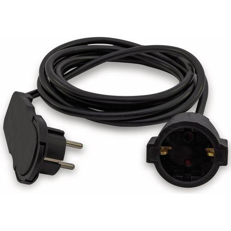 Rallonge Smart de REV avec fiche plate, 3 m, noire