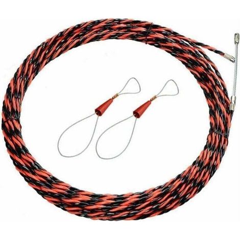 Aiguille Electricien 50M Tire Fil Electriques 6mm Diamètre Kit Tire Fils Electrique, rétractable d'installation rallonge en Acier spiralé Flexible pour Tire Cable et Aiguille Tire Fil (1/4)