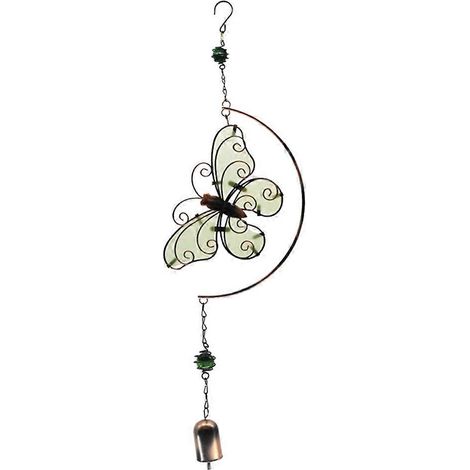 Carillon éolien lumineux papillon étanche, décoration à suspendre pour fenêtre, patio ou jardin. (1/5)