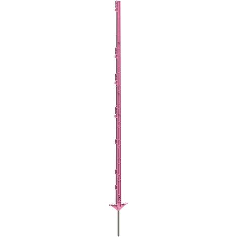Vollkunststoffpfahl m.Stahlsp. 156cm Doppeltritt, PINK 5 St