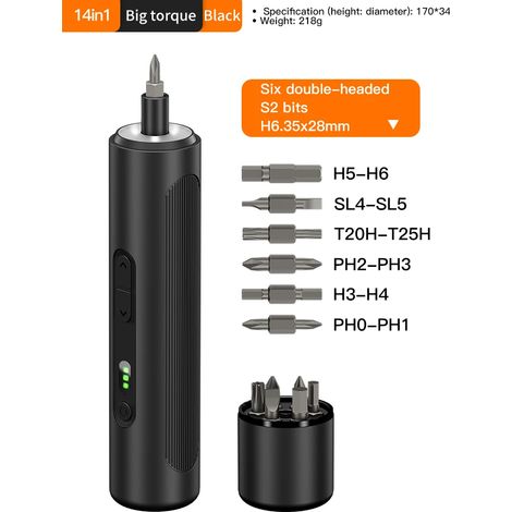 Tournevis électrique sans fil (14 en 1), couple de 5 Nm, perceuse sans fil, outil de démontage multifonctionnel (1/5)