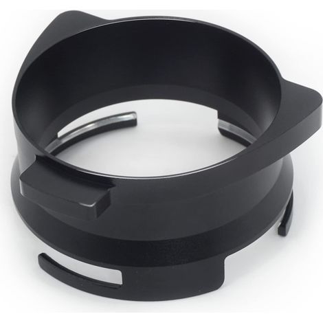 54-mm-Kaffeedosierring, Trichter, Espressozubehör, Aluminium, Metall, für Siebträger, schwarz, freihändig, 7 x 7 x 3 cm